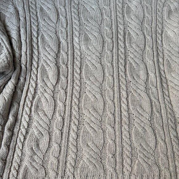 Topshop Cable Knit Oversized Zip Collar Sweat Oat Size 12 - Picture 7 of 12